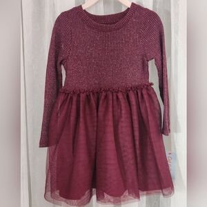 Cat & Jack Elegant Maroon Sparkle Bodice, Tutu Dress, S-3T, NWT